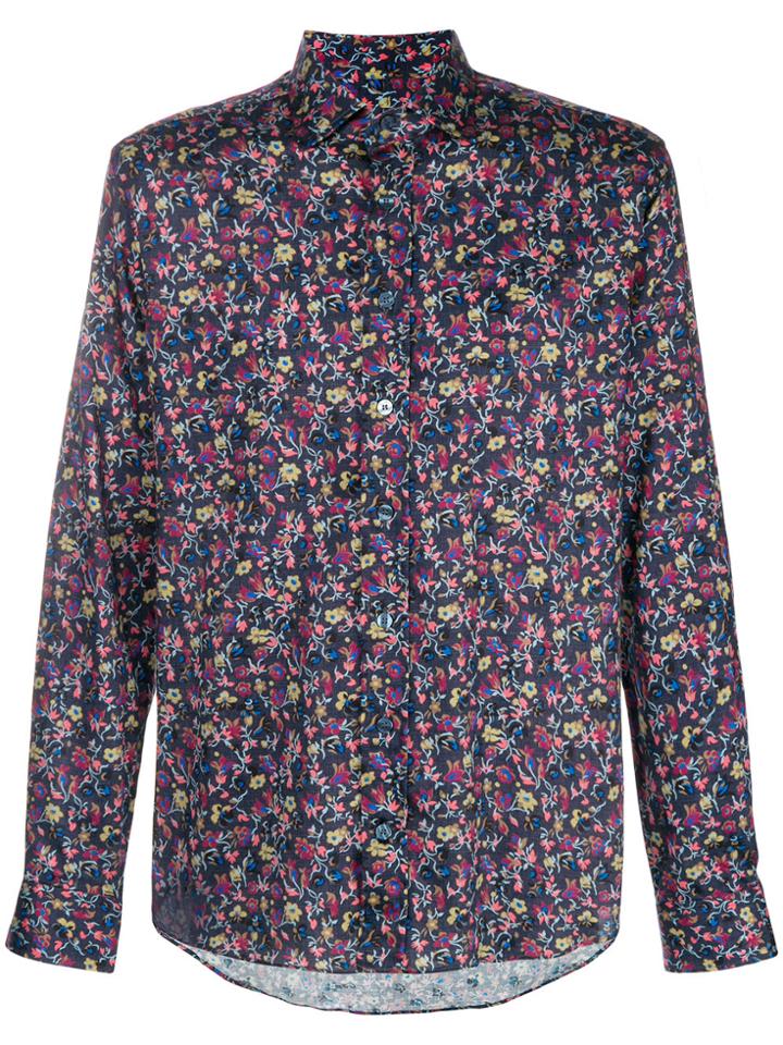 Etro New Warrant Floral Shirt - Blue