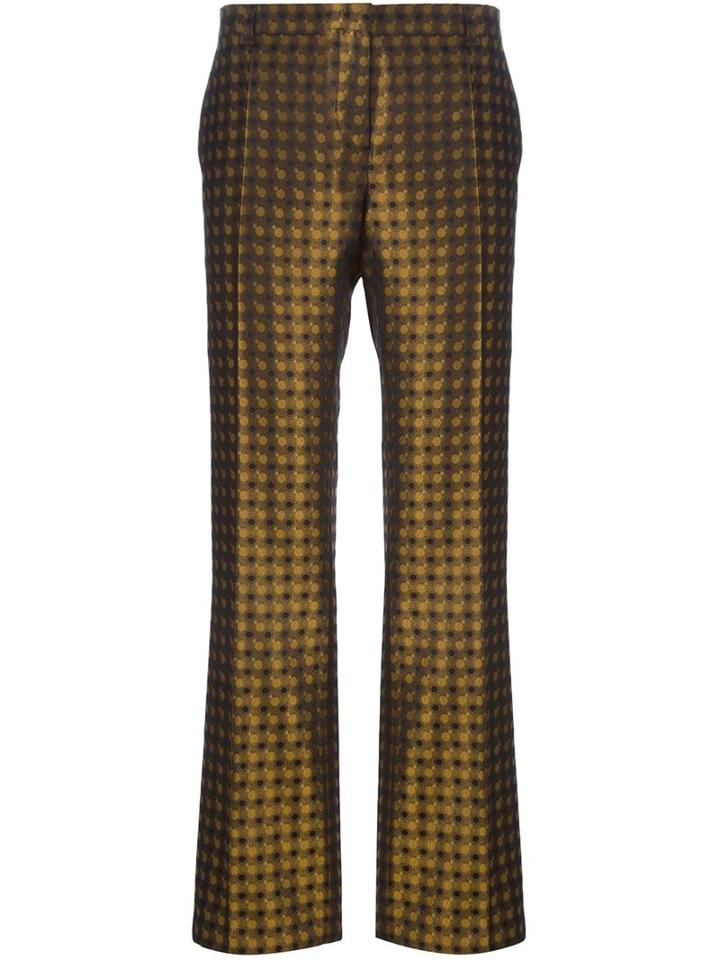 Etro Jacquard Tailored Trousers, Women's, Size: 42, Brown, Silk