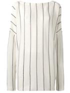 Jil Sander - Striped Jumper - Women - Silk/cotton/cashmere - 34, White, Silk/cotton/cashmere