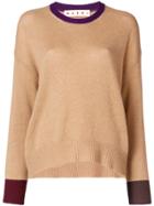 Marni Contrast-cuff Fitted Sweater - Brown