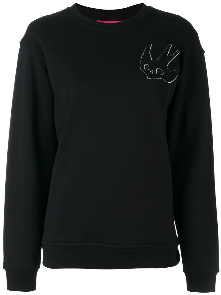 Embroidered Logo Sweatshirt - Women - Cotton - Xs, Black, Cotton, Mcq Alexander Mcqueen