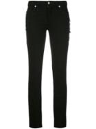 Versus Logo Pins Skinny Trousers, Women's, Size: 26, Black, Cotton/spandex/elastane
