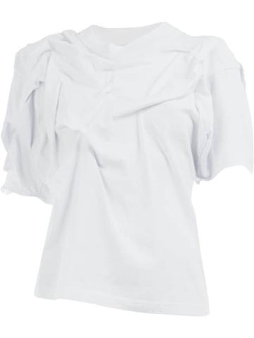 Aganovich Asymmetric Ruched T-shirt - White