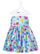 Oscar De La Renta Kids - Floral Print Dress - Kids - Silk/cotton/polyester - 4 Yrs, Blue