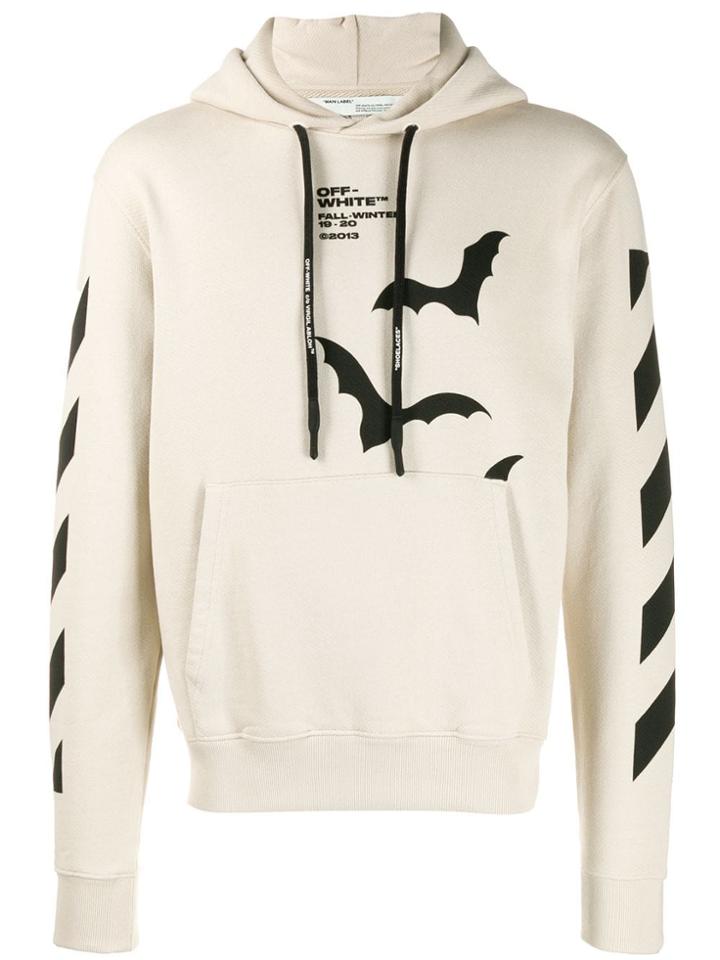 Off-white Bat Print Hoodie - Neutrals
