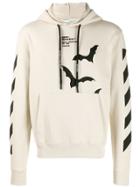 Off-white Bat Print Hoodie - Neutrals
