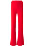 Giorgio Armani - Flared Trousers - Women - Silk - 44, Red, Silk