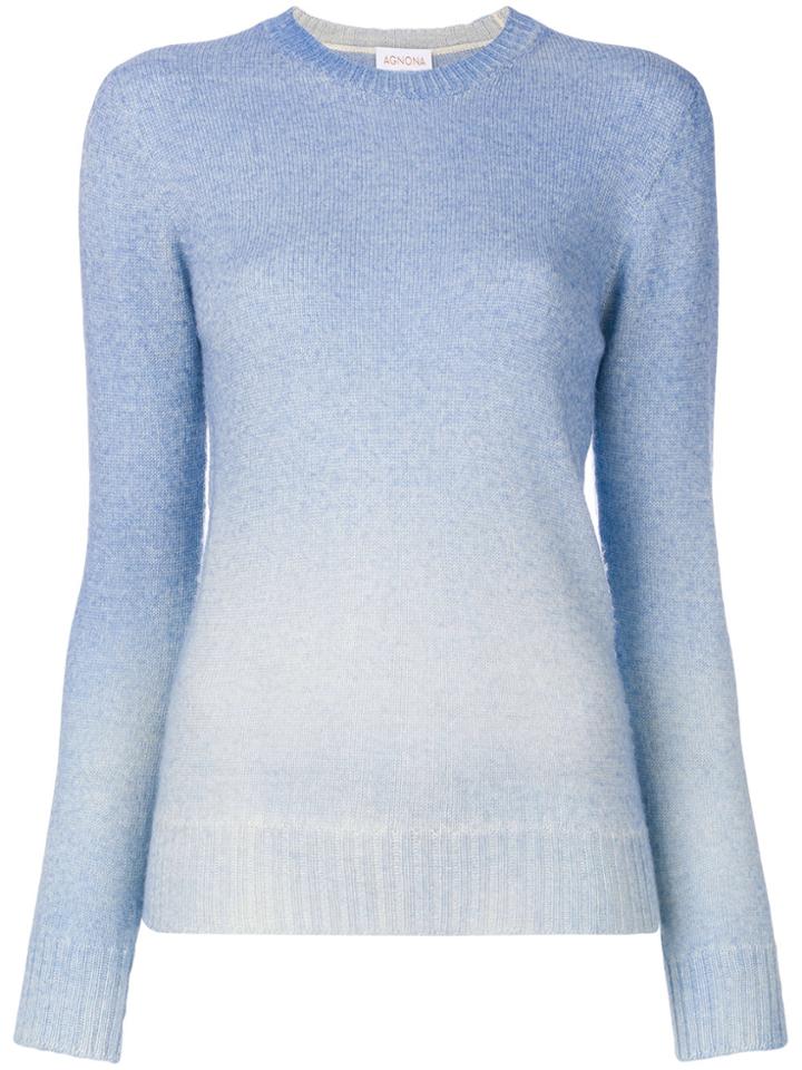 Agnona Long Sleeved Knit Top - Blue