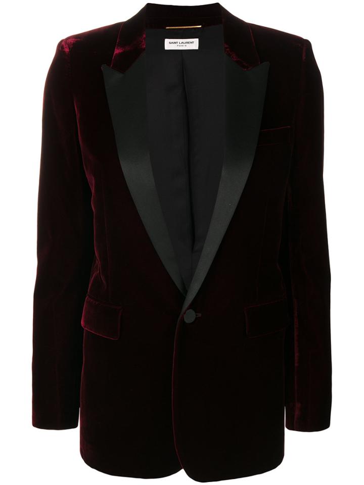 Saint Laurent Iconic Le Smoking Tuxedo Jacket - Red