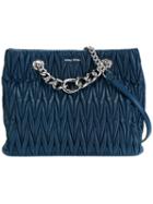 Miu Miu Chain Strap Shoulder Bag, Women's, Blue, Lamb Skin