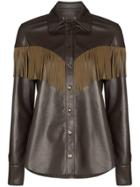 Skiim Lenny Fringe Detail Shirt - Brown