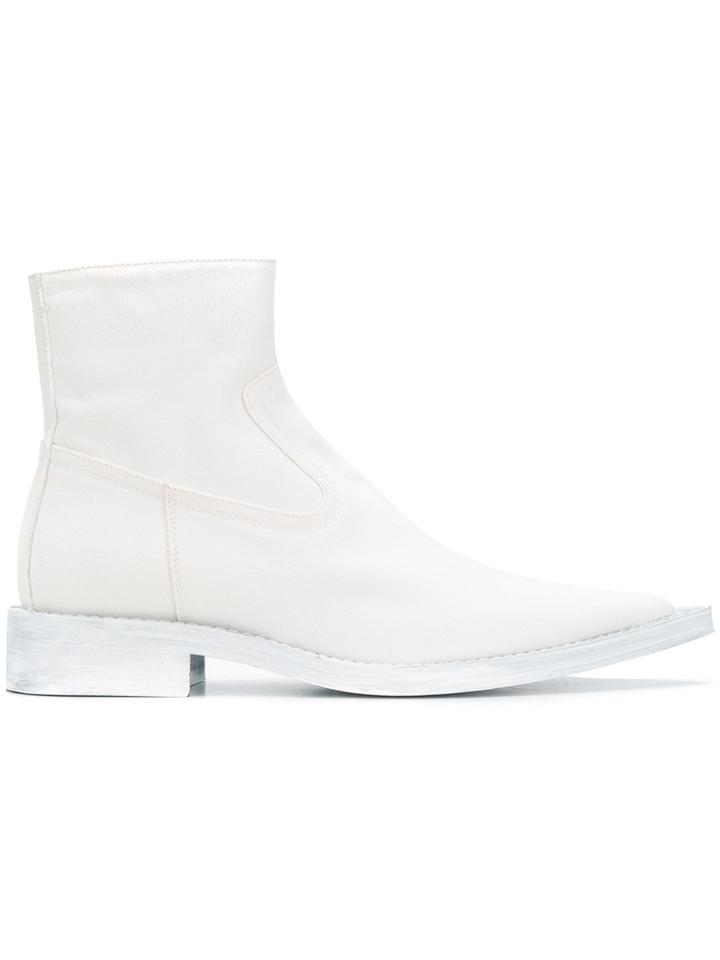 Mm6 Maison Margiela Minimalist Cowboy Boots - White