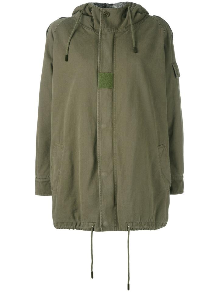 Saint Laurent - Saint Laurent 458884y052p Army Green Synthetic->polyester - Women - Cotton/rabbit Fur/polyester - 38, Women's, Cotton/rabbit Fur/polyester