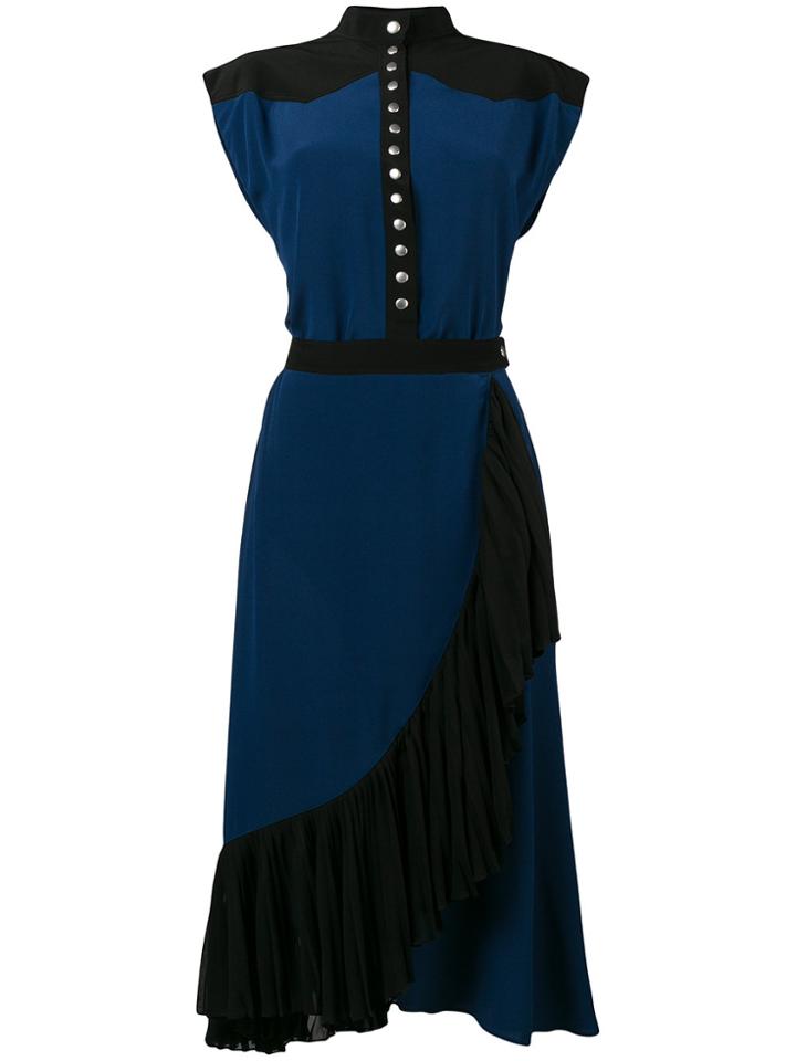 Givenchy Ruffle Trim Wrap Dress - Blue