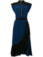 Givenchy Ruffle Trim Wrap Dress - Blue