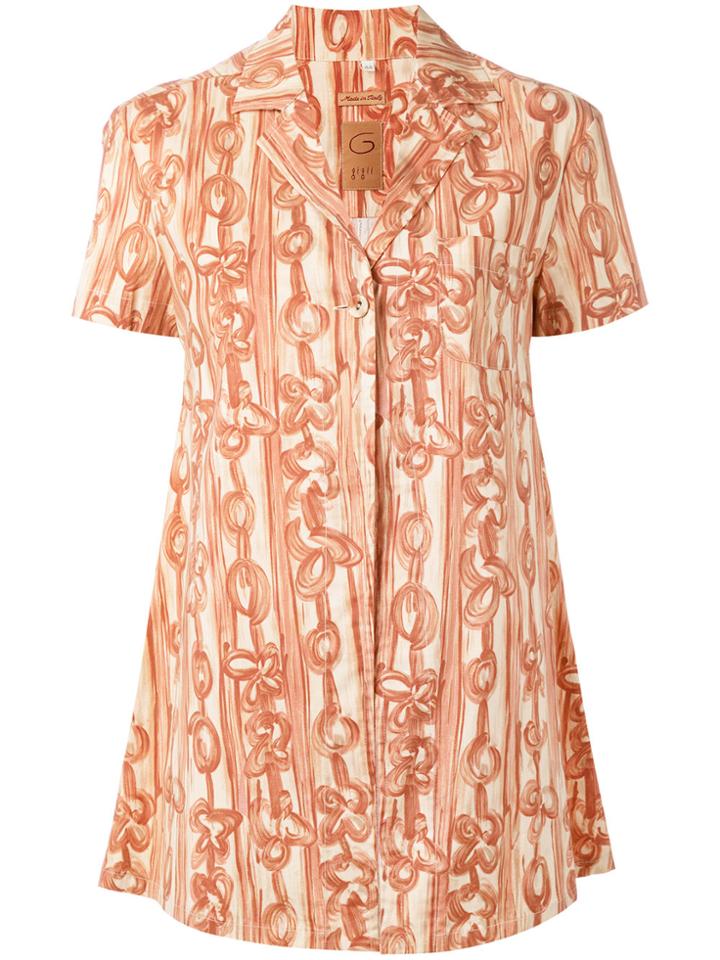 Romeo Gigli Vintage Printed A-line Shape Shirt - Yellow & Orange
