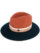 Maison Michel - Bi-colour Felt Hat - Women - Cotton - M, Brown, Cotton