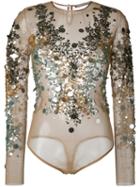 Amen - Sequined Blouse - Women - Polyamide/spandex/elastane/pvc - 40, Nude/neutrals, Polyamide/spandex/elastane/pvc
