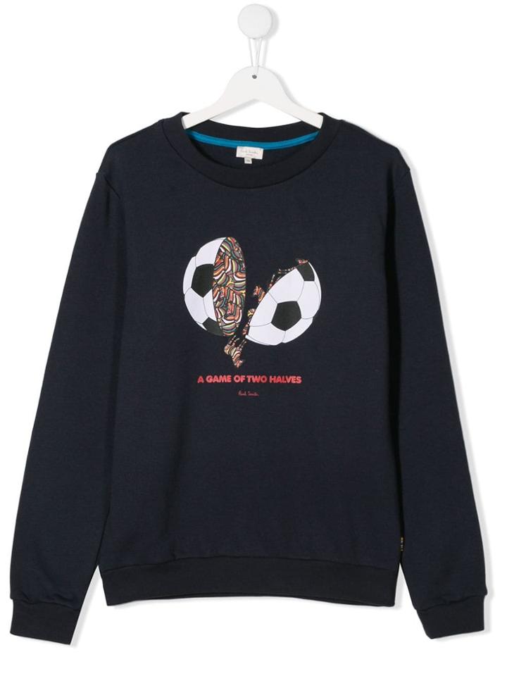 Paul Smith Junior Teen Printed Cotton Sweater - Blue