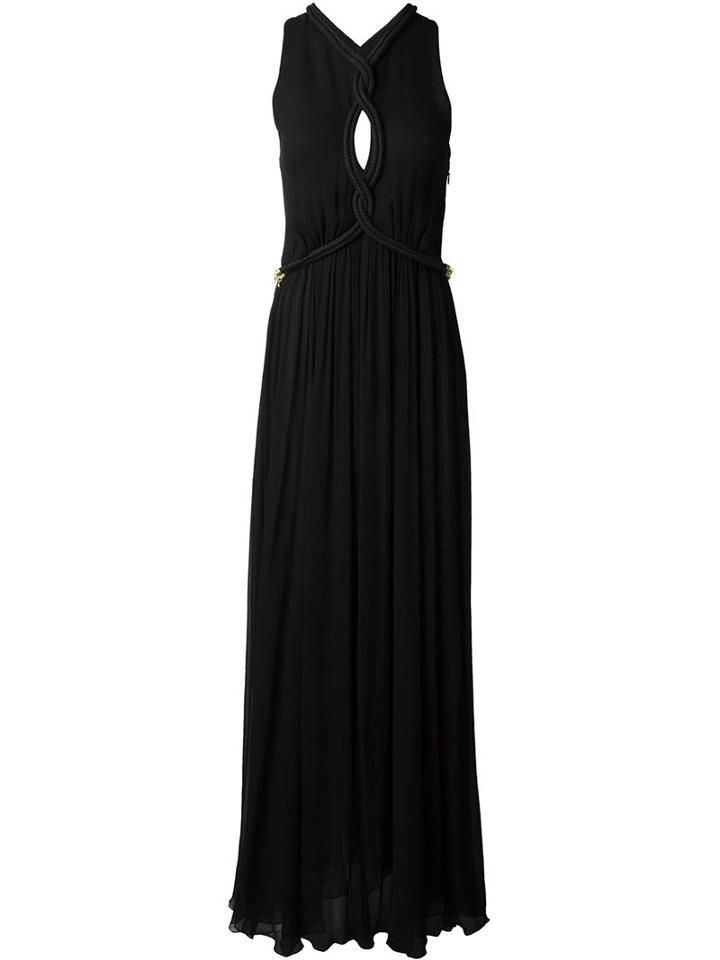 Jay Ahr Rope Detail Evening Dress, Women's, Size: 36, Black, Silk/nylon