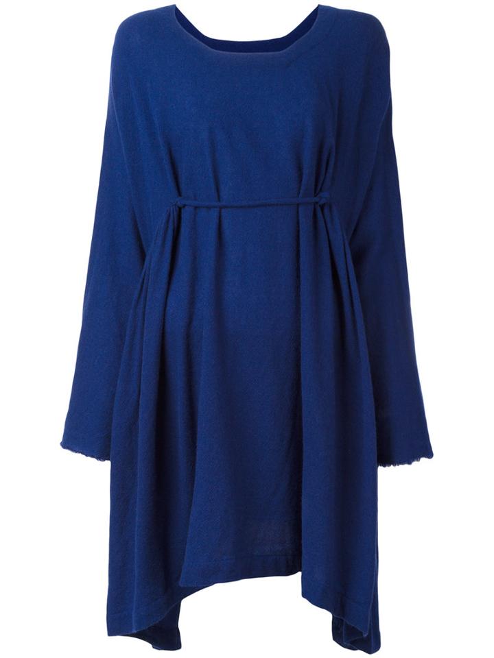 Daniela Gregis Draped Swing Dress, Women's, Blue, Cashmere