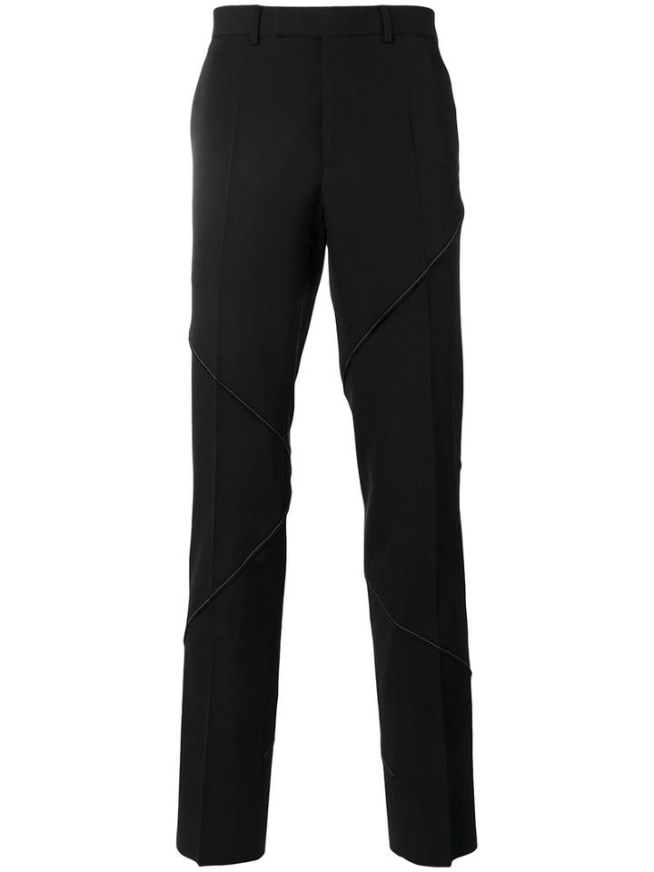 Dior Homme Stitch-detail Trousers, Men's, Size: 50, Black, Virgin Wool/viscose