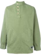 Bleu De Paname Off-centre Fastening Shirt, Men's, Size: L, Green, Cotton