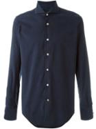 Lardini Long Sleeve Buttoned Shirt, Men's, Size: 43, Blue, Cotton