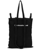 Mm6 Maison Margiela Logo Print Denim Tote Bag - Black