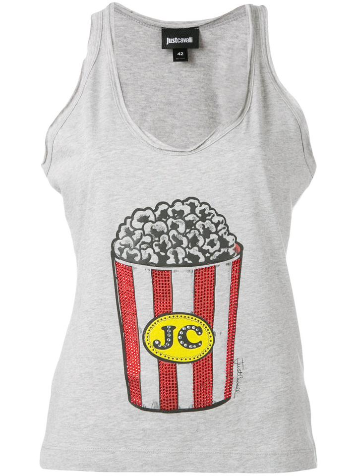 Just Cavalli Popcorn Print Vest, Women's, Size: 38, Grey, Cotton