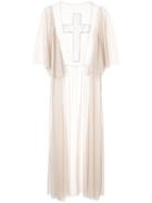 Tu Es Mon Trésor Cross Patch Mesh Dress - Brown