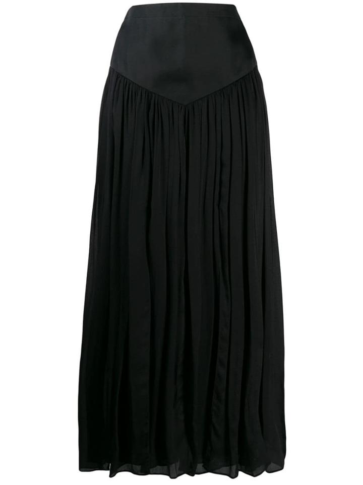 Emanuel Ungaro Pre-owned '1990s Pleated Maxi Skirt - Black