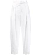 Alberta Ferretti Broderie Anglaise Trousers - White