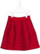 Mi Mi Sol Houndsthooth Patterned Skirt, Girl's, Size: 10 Yrs, Red