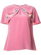 Vilshenko Cape T-shirt, Women's, Size: 8, Pink/purple, Silk