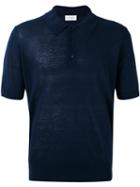 Ballantyne - Knitted Polo Shirt - Men - Silk/linen/flax - 50, Blue, Silk/linen/flax