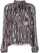 Giambattista Valli Abstract Print Blouse - Black