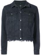 7 For All Mankind Cropped Raw Edge Jacket - Black