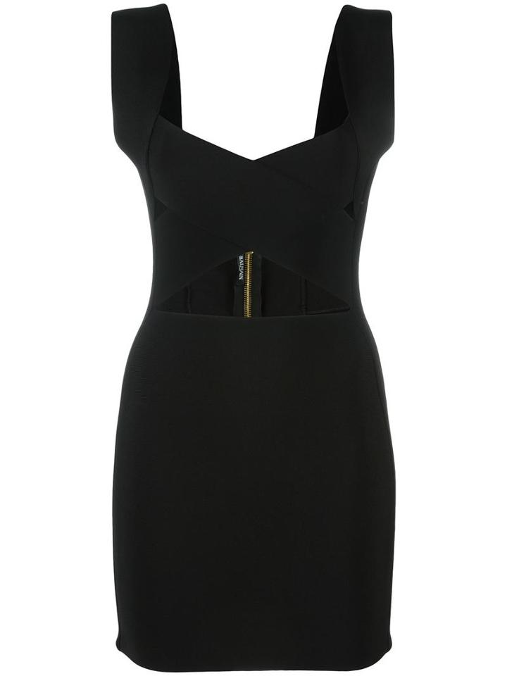 Balmain Bandage Mini Dress, Women's, Size: 36, Black, Polyamide/spandex/elastane/viscose