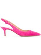 Gianvito Rossi Slingback Pointed Toe Pumps - Pink & Purple