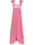 Silvia Tcherassi Floral Print Empire Dress - Pink