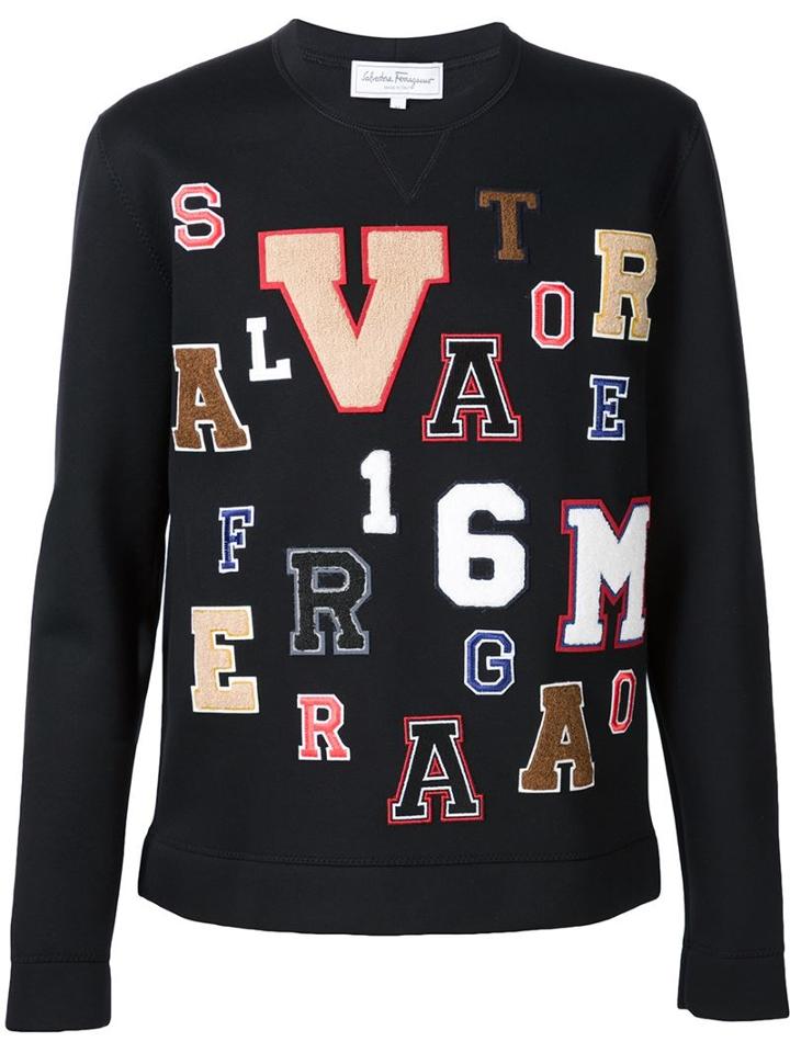 Salvatore Ferragamo Logo Letter Patch Sweatshirt