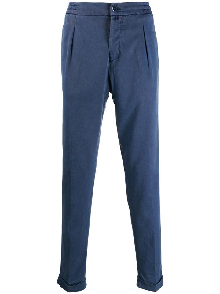 Kiton Elasticated Waistband Trousers - Blue