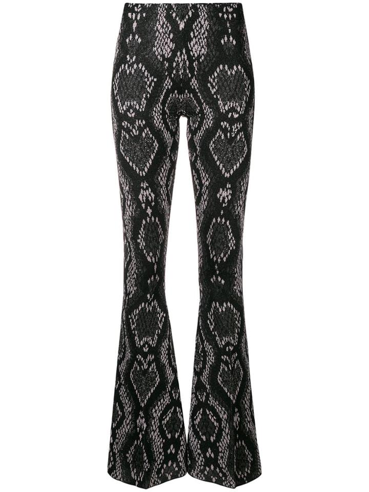 Circus Hotel Snake Jacquard Effect Trousers - Black