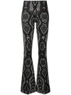 Circus Hotel Snake Jacquard Effect Trousers - Black