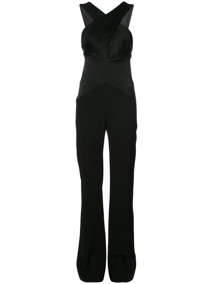 Galvan Crossover Neck Jumpsuit - Black