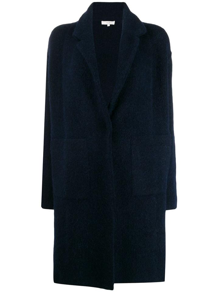 Vince Single-breasted Coat - Blue