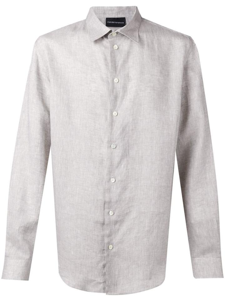 Emporio Armani Classic Button Up Shirt - Neutrals