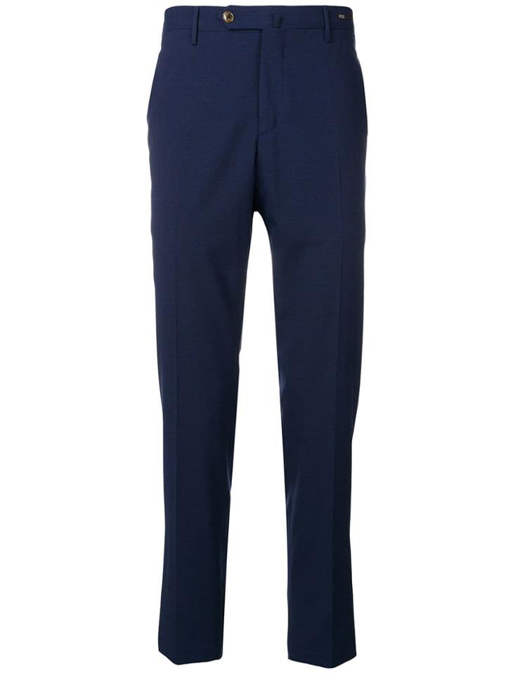 Pt01 Slim-fit Pleated Trousers - Blue