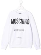 Moschino Kids Teen Moschino Couture Print Sweatshirt - White